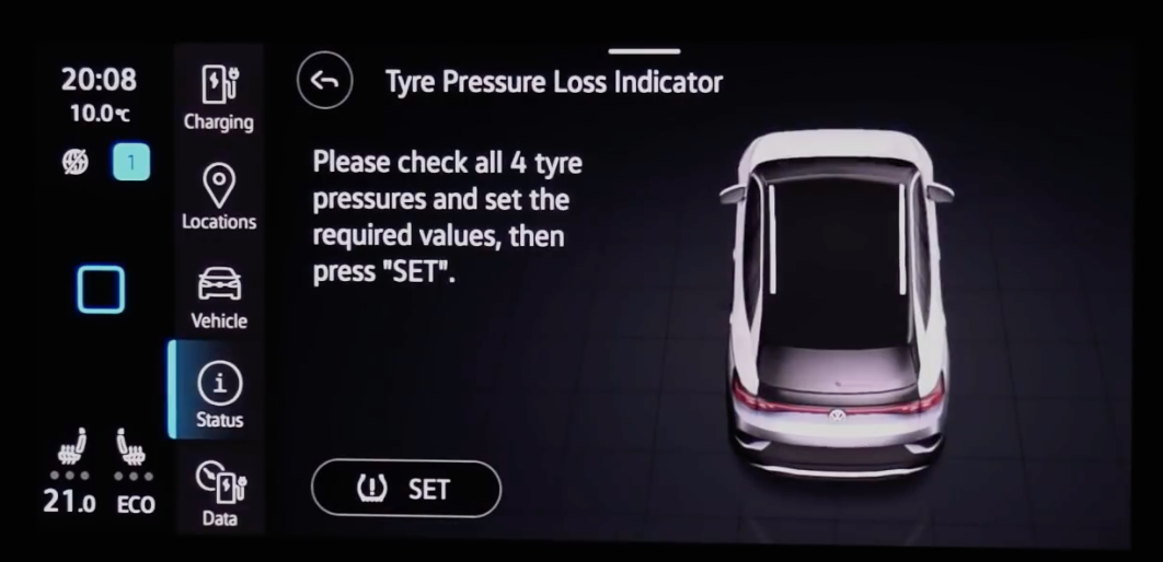 2021 Volkswagen ID.4 Vehicle Settings Tires